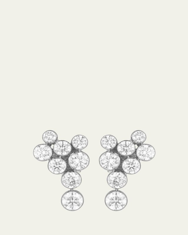 18K White Gold Dew Drop Earrings with Diamonds